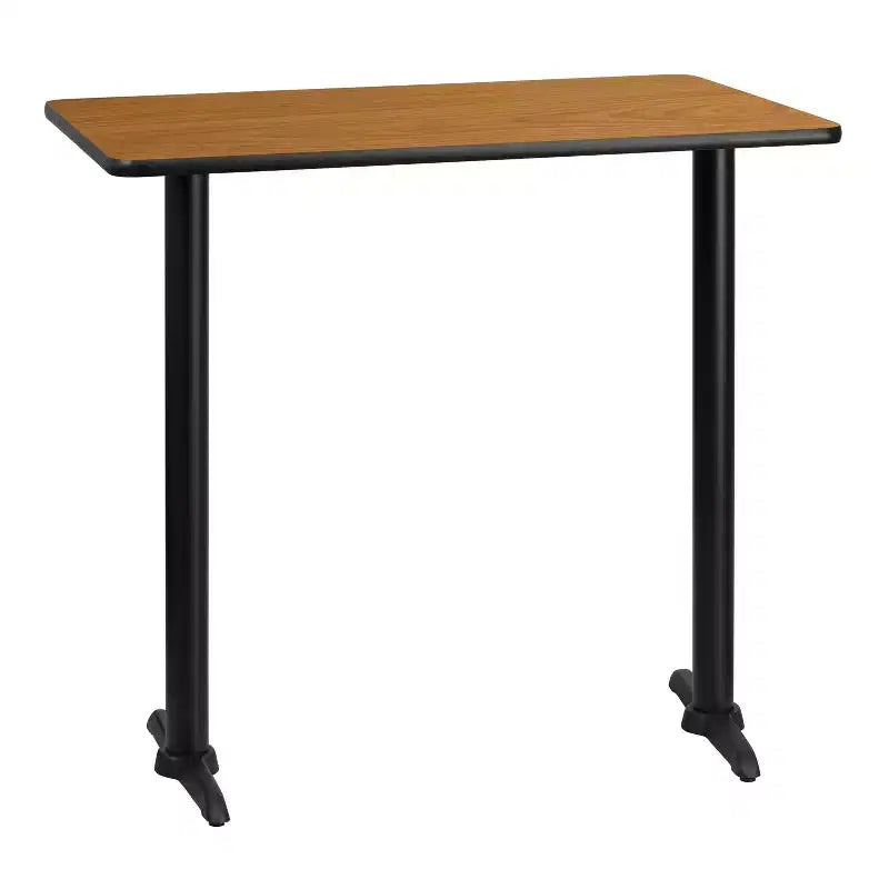 Table de bar rectangulaire en stratifié Emma et Oliver 30x42 avec bases 5x22