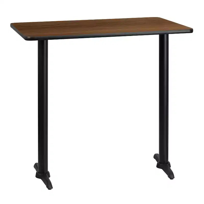 Table de bar rectangulaire en stratifié Emma et Oliver 30x42 avec bases 5x22