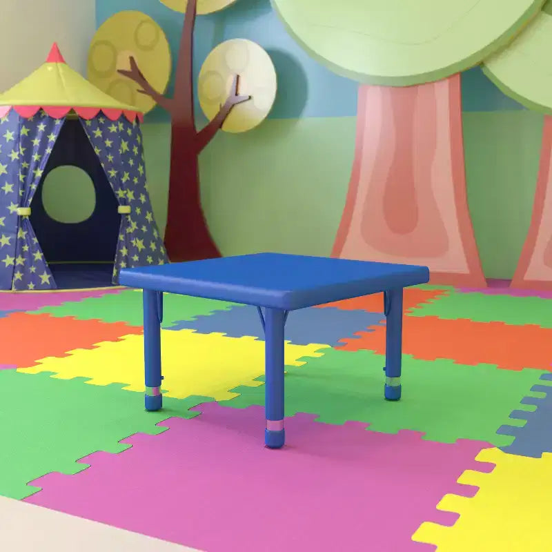 Table d'activités carrée en plastique Emma et Oliver de 24 po réglable en hauteur