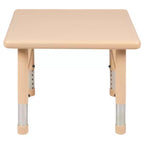 Table d'activités carrée en plastique Emma et Oliver de 24 po réglable en hauteur