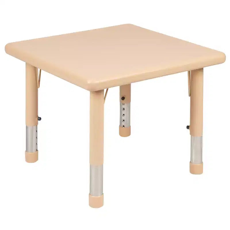 Table d'activités carrée en plastique Emma et Oliver de 24 po réglable en hauteur