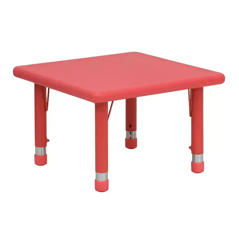 Table d'activités carrée en plastique Emma et Oliver de 24 po réglable en hauteur