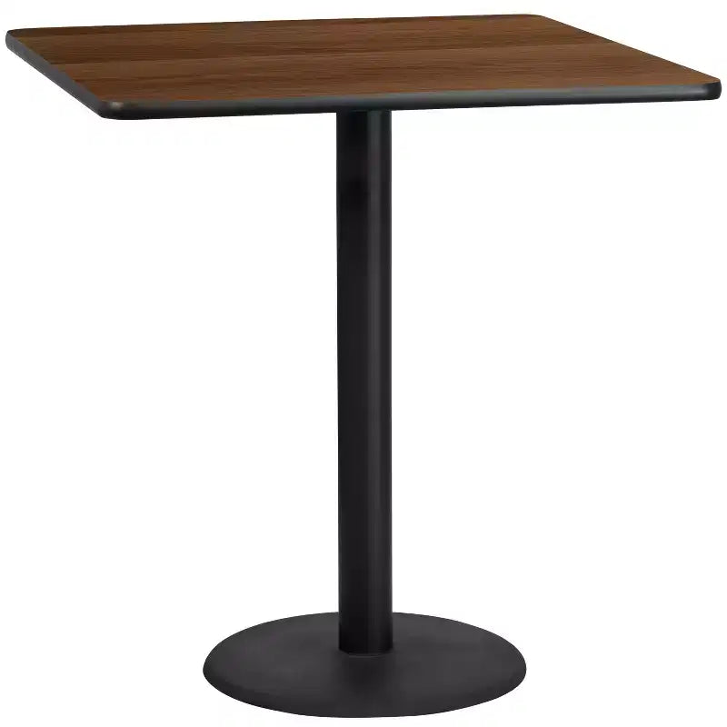 Emma and Oliver 42 Square Laminate Table Top with 24 Round Bar Height Table Base