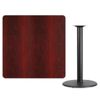 Plateau de table carré stratifié Emma et Oliver 42 po avec pied de table rond de 24 po hauteur bar