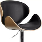 Tabouret de bar Emma et Oliver Bentwood réglable en hauteur avec assise/dossier incurvés en vinyle