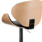 Tabouret de bar Emma et Oliver Bentwood réglable en hauteur avec assise/dossier incurvés en vinyle