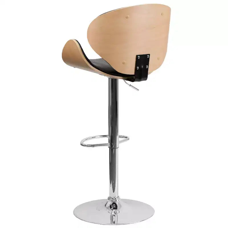 Tabouret de bar Emma et Oliver Bentwood réglable en hauteur avec assise/dossier incurvés en vinyle
