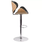 Tabouret de bar Emma et Oliver Bentwood réglable en hauteur avec assise/dossier incurvés en vinyle