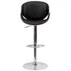 Tabouret de bar Emma et Oliver Bentwood réglable en hauteur avec assise/dossier incurvés en vinyle