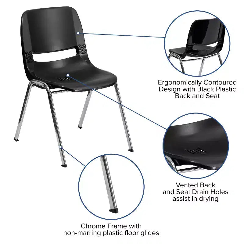 Chaise empilable ergonomique Emma et Oliver - Crèche et école à domicile (16 sièges)