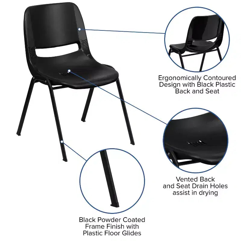 Chaise empilable ergonomique Emma et Oliver - Crèche et école à domicile (16 sièges)