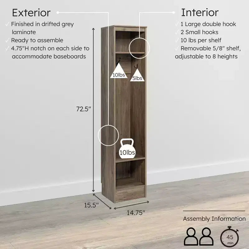 Rangement pour Entrée Étroite - Prepac