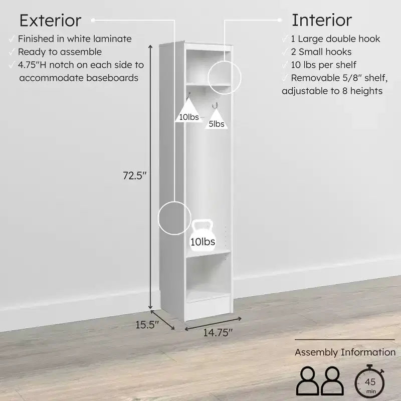 Rangement pour Entrée Étroite - Prepac