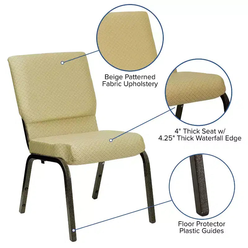 Chaise empilable Emma et Oliver 18,5W pour église/réception