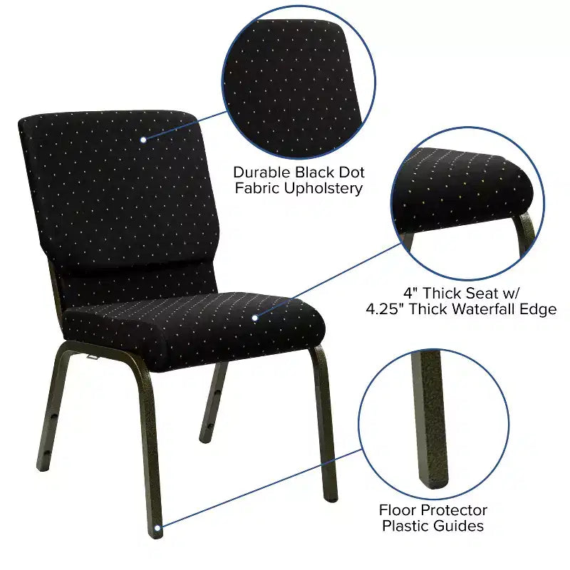 Chaise empilable Emma et Oliver 18,5W pour église/réception
