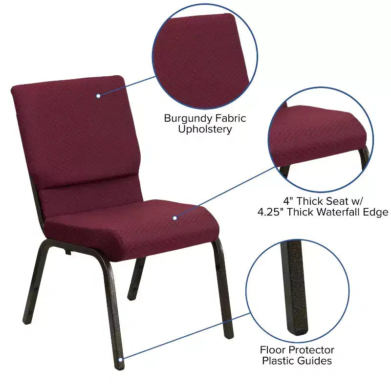 Chaise empilable Emma et Oliver 18,5W pour église/réception