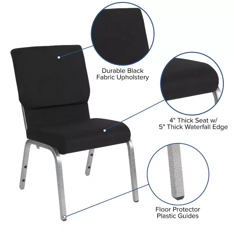 Chaise empilable Emma et Oliver 18,5W pour église/réception