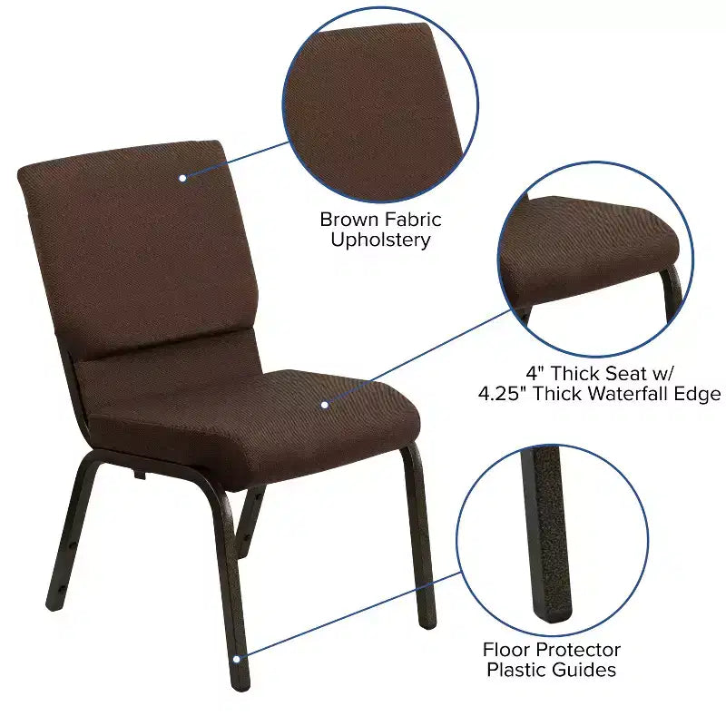 Chaise empilable Emma et Oliver 18,5W pour église/réception