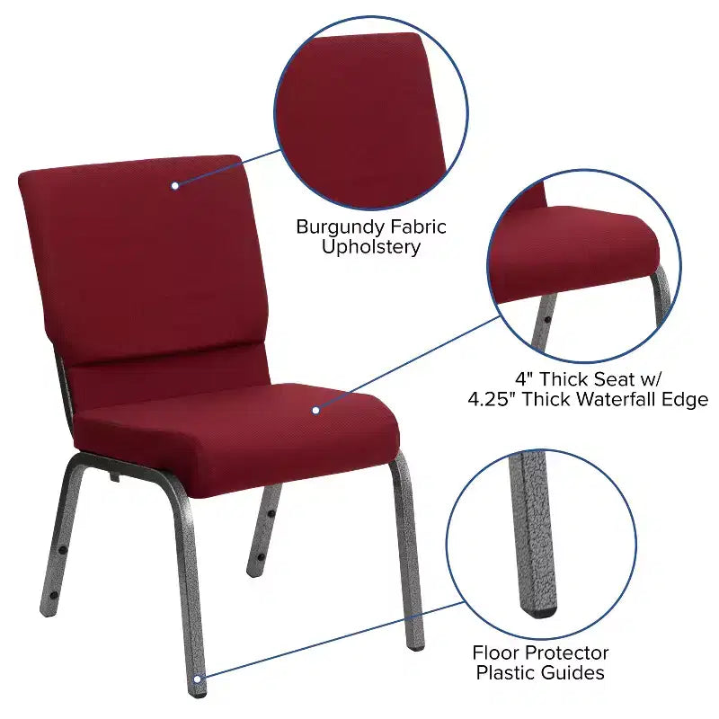 Chaise empilable Emma et Oliver 18,5W pour église/réception