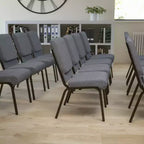 Chaise empilable Emma et Oliver 18,5W pour église/réception