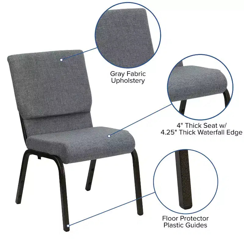Chaise empilable Emma et Oliver 18,5W pour église/réception