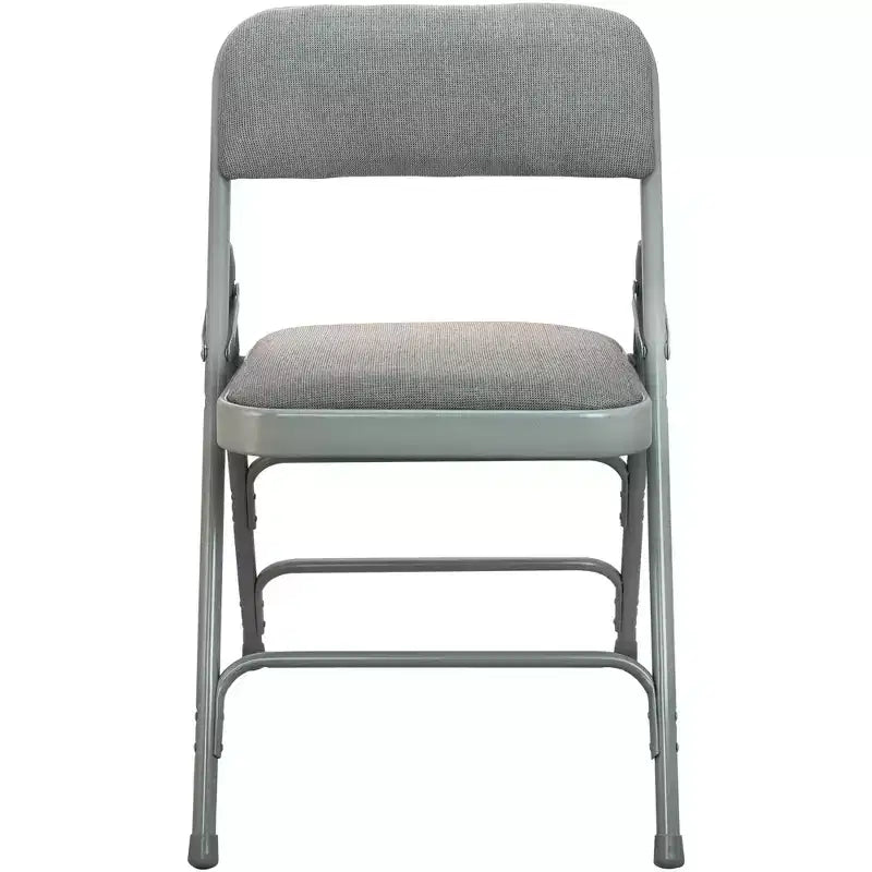 Emma et Oliver Chaise pliante en métal rembourrée beige, lot de 4 - Assise en tissu