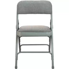 Emma et Oliver Chaise pliante en métal rembourrée beige, lot de 4 - Assise en tissu