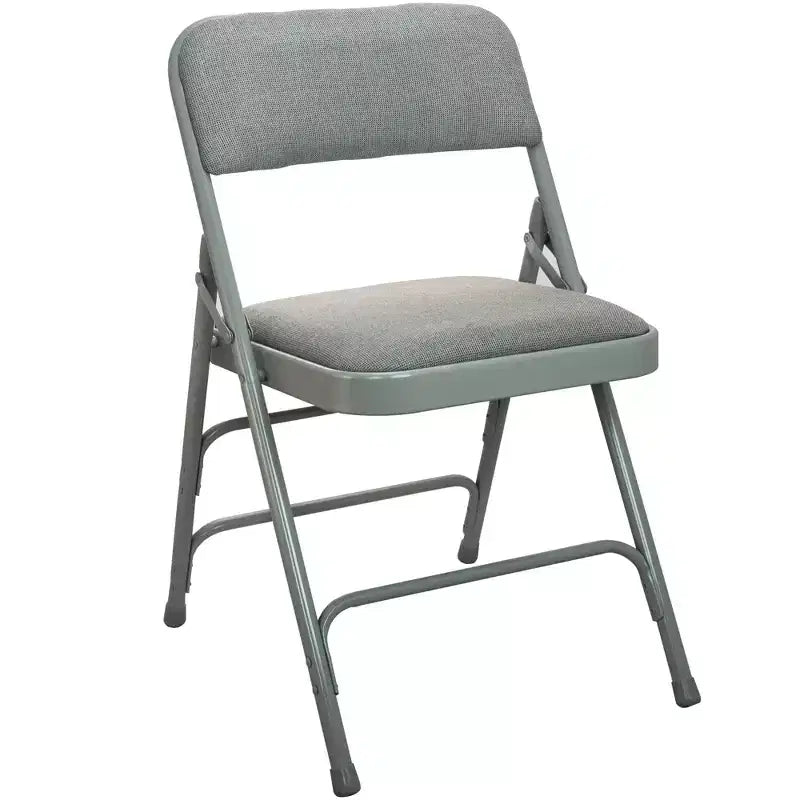 Emma et Oliver Chaise pliante en métal rembourrée beige, lot de 4 - Assise en tissu