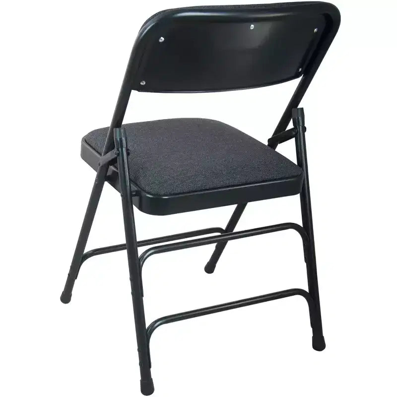 Emma et Oliver Chaise pliante en métal rembourrée beige, lot de 4 - Assise en tissu