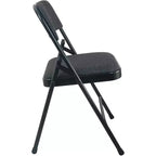 Emma et Oliver Chaise pliante en métal rembourrée beige, lot de 4 - Assise en tissu