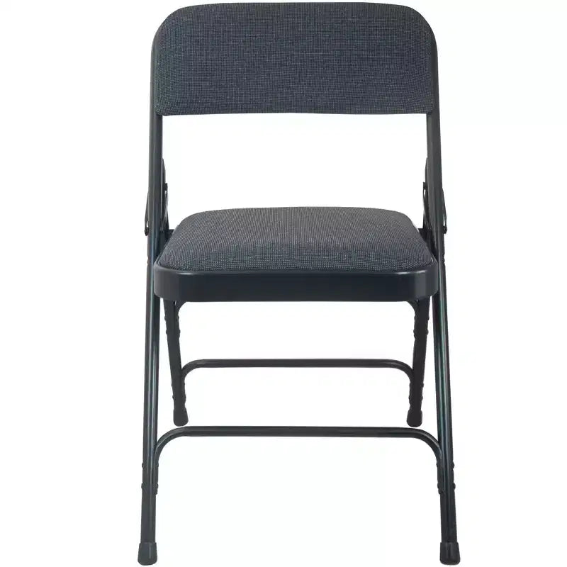 Emma et Oliver Chaise pliante en métal rembourrée beige, lot de 4 - Assise en tissu