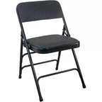 Emma et Oliver Chaise pliante en métal rembourrée beige, lot de 4 - Assise en tissu
