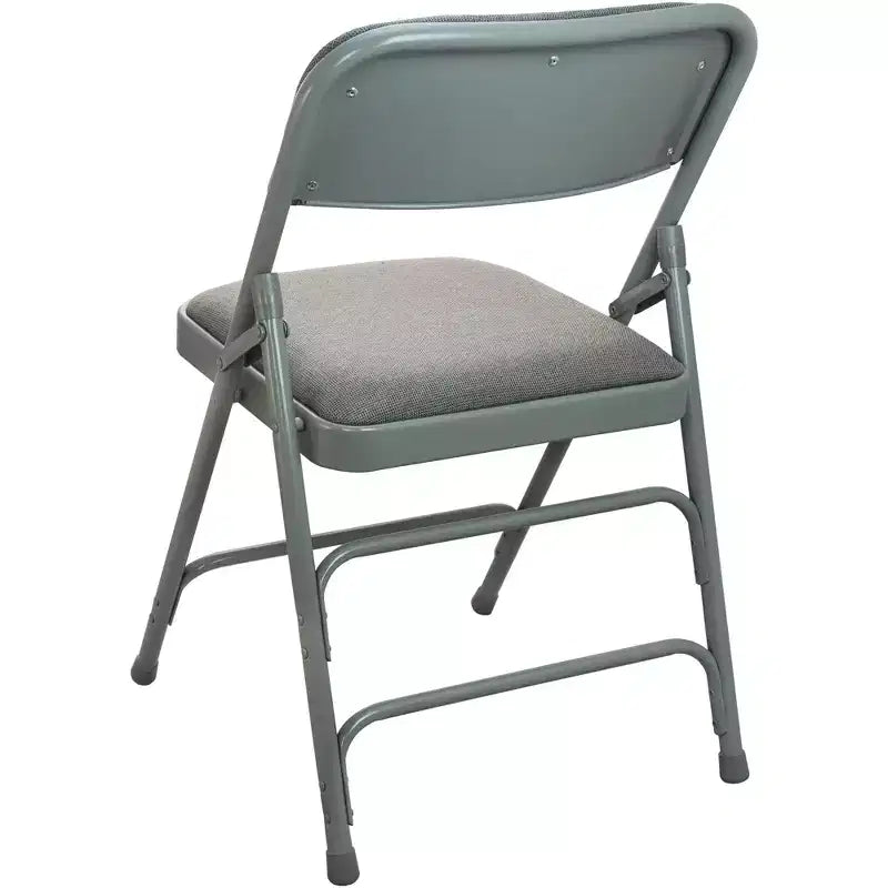 Emma et Oliver Chaise pliante en métal rembourrée beige, lot de 4 - Assise en tissu