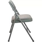 Emma et Oliver Chaise pliante en métal rembourrée beige, lot de 4 - Assise en tissu