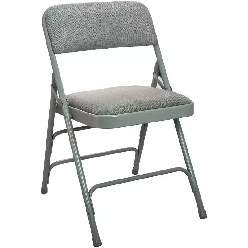 Emma et Oliver Chaise pliante en métal rembourrée beige, lot de 4 - Assise en tissu