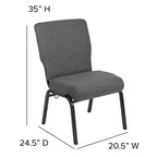 Chaise d'église en mousse moulée Emma et Oliver de 20,5 po