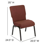 Chaise d'église en mousse moulée Emma et Oliver de 20,5 po
