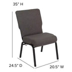 Chaise d'église en mousse moulée Emma et Oliver de 20,5 po