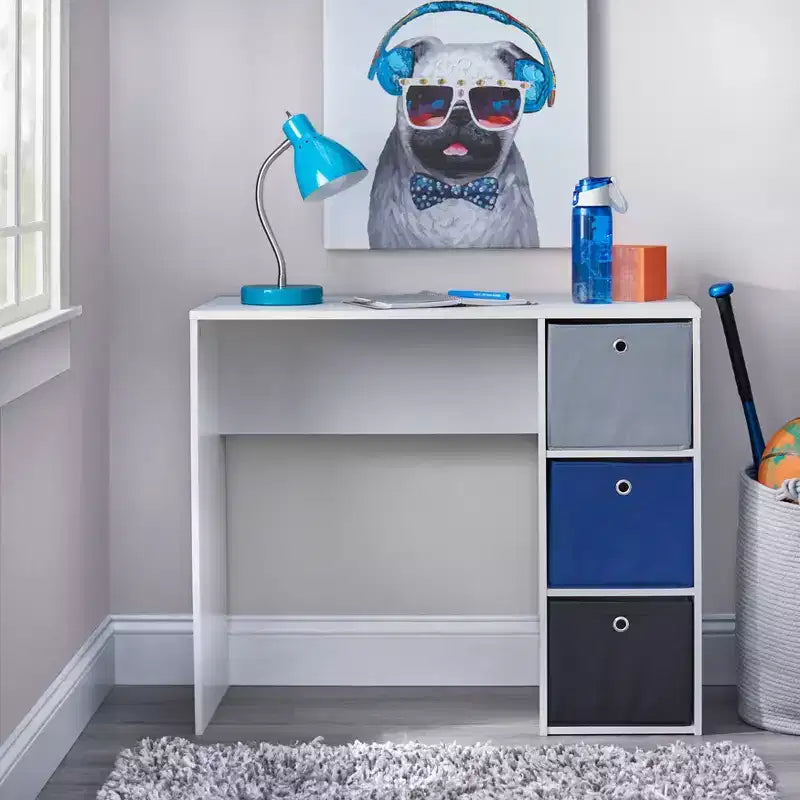 Bureau d'écolier avec 3 bacs en tissu - Buylateral