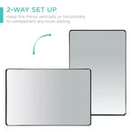 Miroir mural bidirectionnel encastré de 24 x 36 po pour salle de bain Best Choice Products avec coins arrondis et film anti-explosion