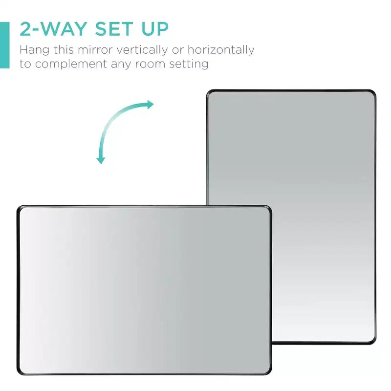 Miroir mural bidirectionnel encastré de 24 x 36 po pour salle de bain Best Choice Products avec coins arrondis et film anti-explosion