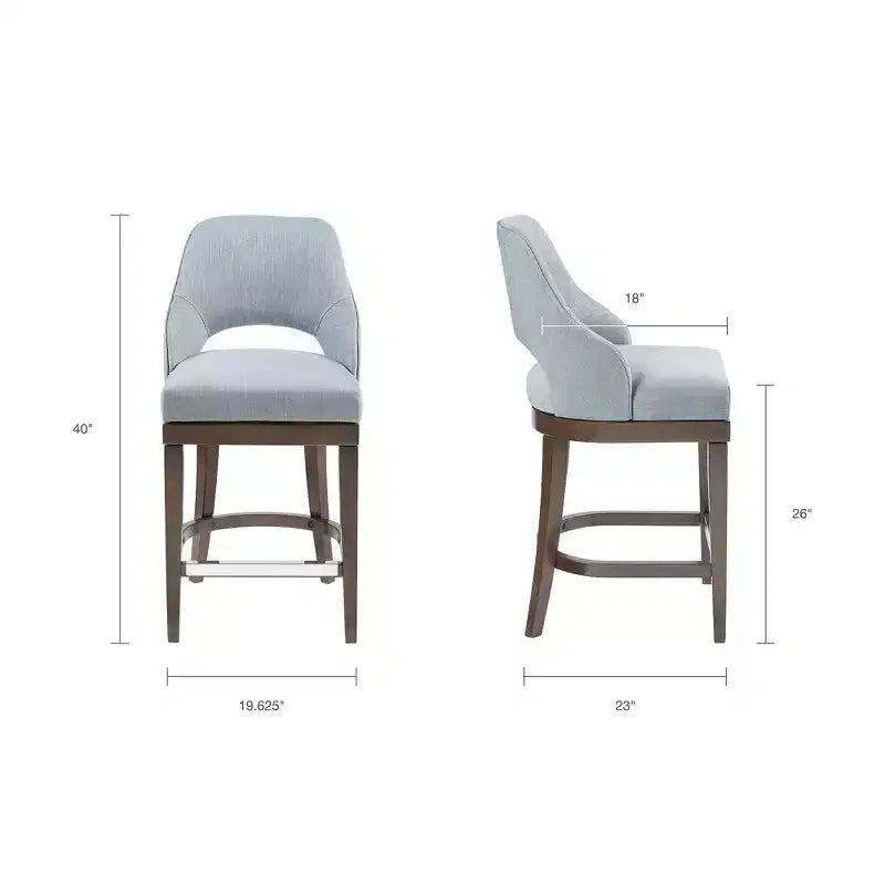 Tabouret de bar Ellery hauteur comptoir avec siège pivotant