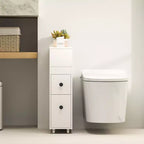 Meuble de rangement de salle de bain mobile Costway, porte-papier de toilette étroit avec 2 tiroirs