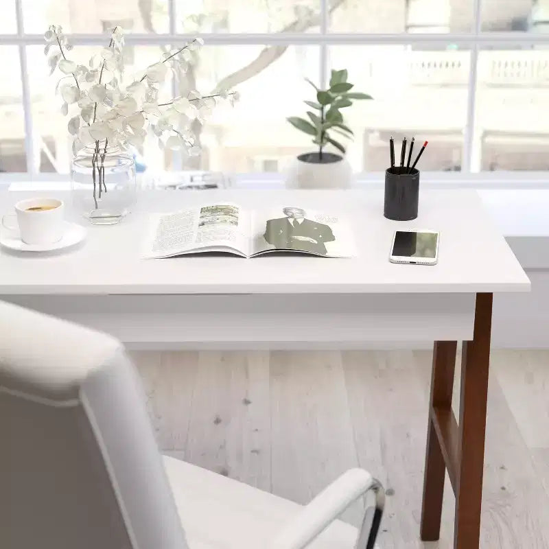 Merrick Lane Bureau informatique de bureau avec tiroir – Table de bureau pour écrire et travailler