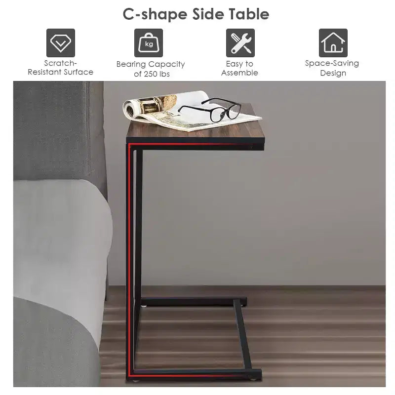 Costway Table d'appoint C pour ordinateur portable 26 pouces, meuble de maison et bureau