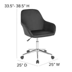 Chaise de bureau Merrick Lane de style baquet avec pivotement rotatif à 360 degrés