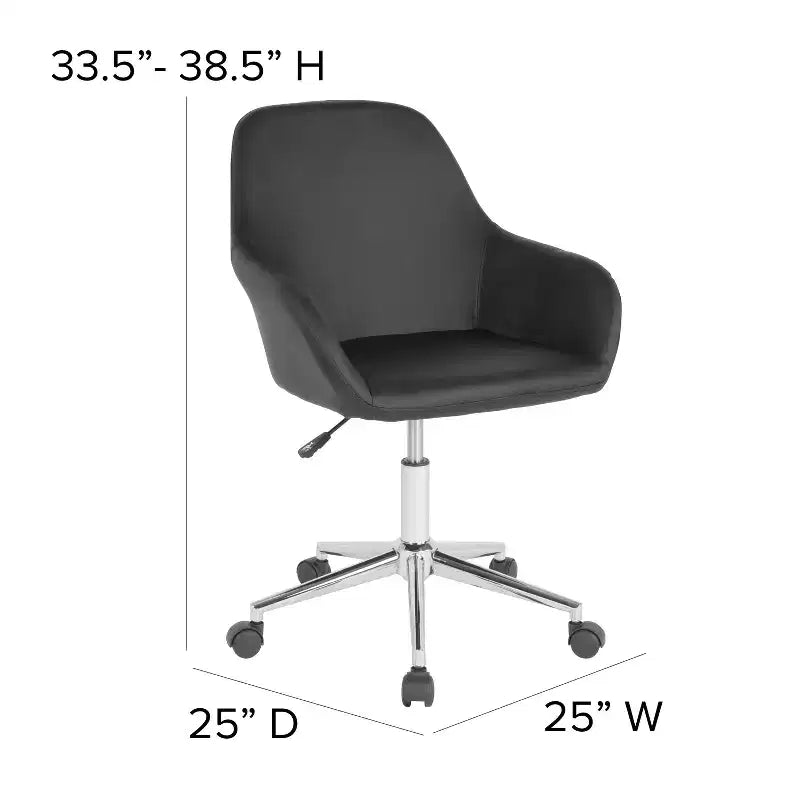 Chaise de bureau Merrick Lane de style baquet avec pivotement rotatif à 360 degrés