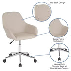 Chaise de bureau Merrick Lane de style baquet avec pivotement rotatif à 360 degrés