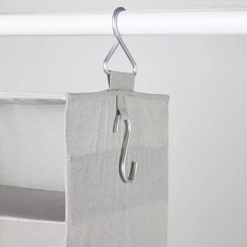Organisateur de rangement suspendu en tissu gris - Brightroom