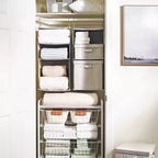 Organisateur de rangement suspendu en tissu gris - Brightroom